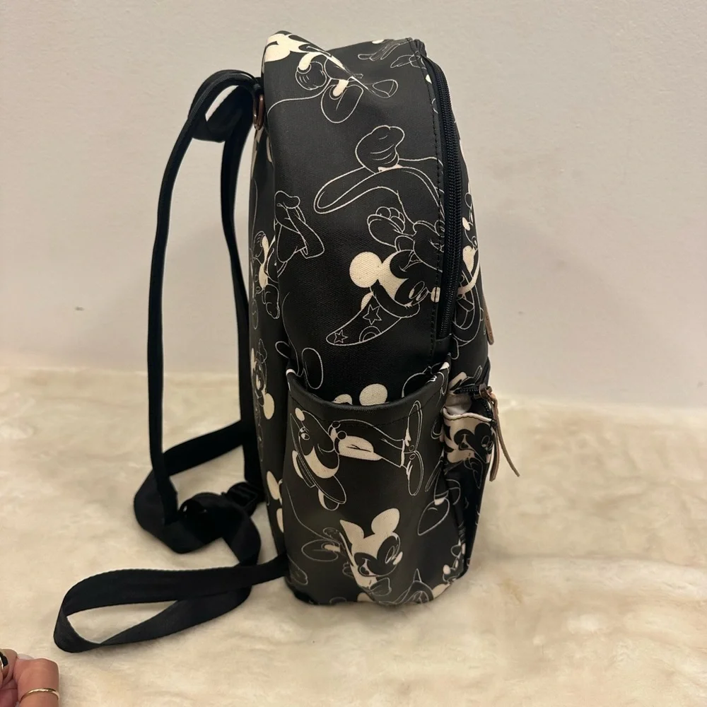 Petunia Pickle Bottom Black and Cream Mickey mini Mouse Backpack diaper bag!